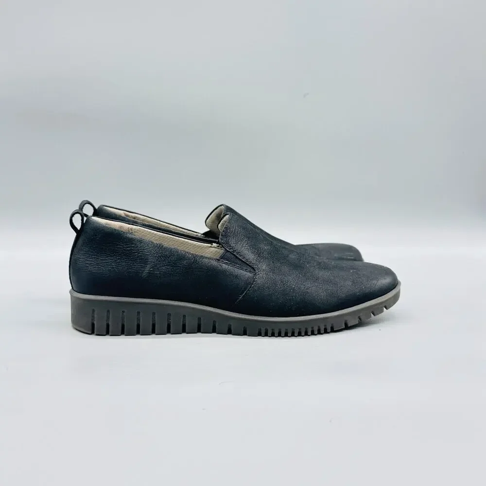 Dansko Shoes Women 6.5 7 Black Leather Slip On Loafer Flats Casual Comfort